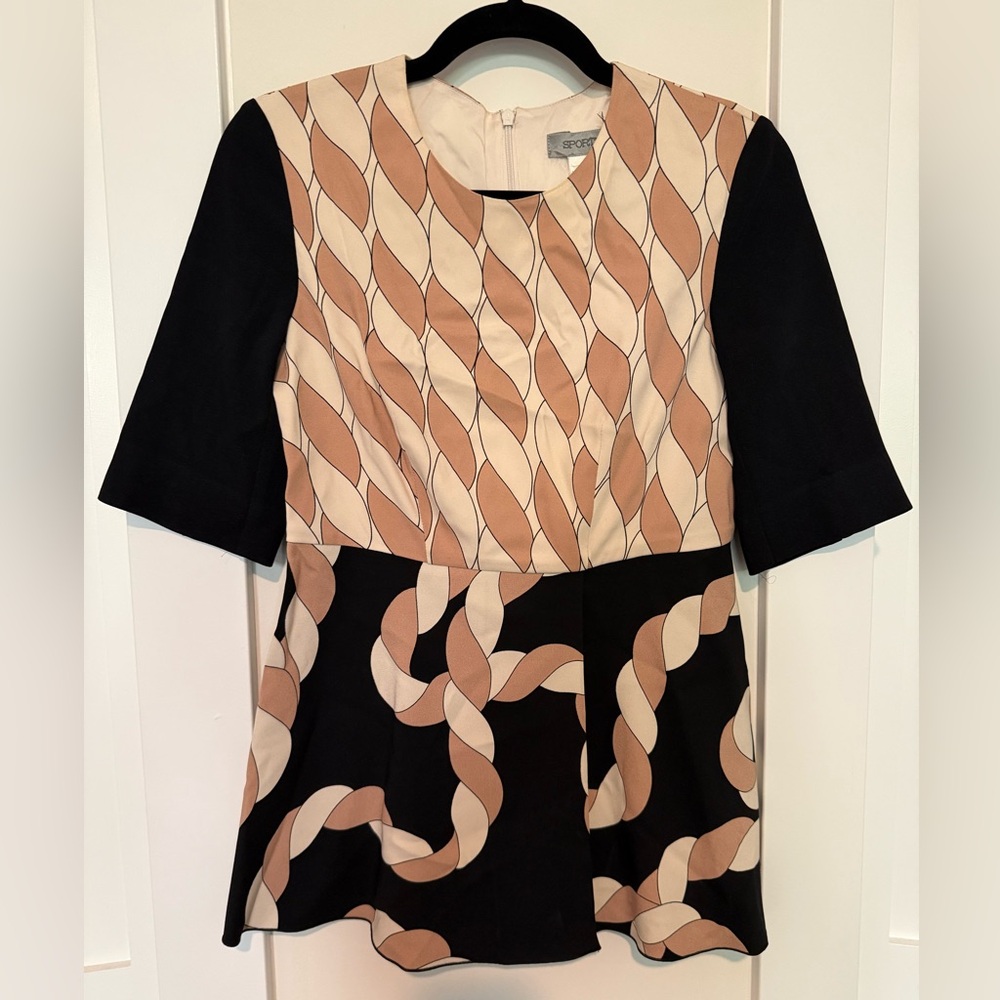 SPORT MAX MaxMara Tunic Top Peplum Style Blouse‎ Size 2